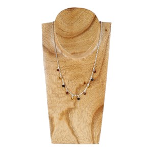 Collier petites billes ambre et argent