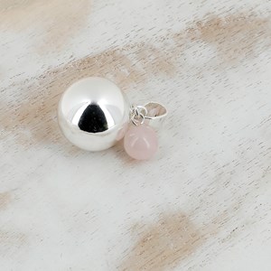 Collier Bola de grossesse quartz rose
