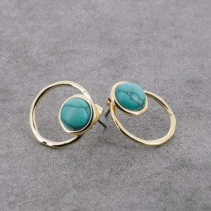 Boucles d'oreilles créoles turquoises