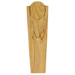 Collier 3 rangs noir bleu or