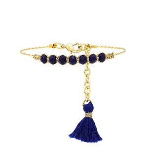 Bracelet perles de verre bleu