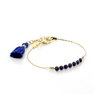 Bracelet perles de verre bleu