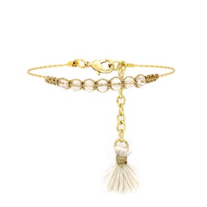 Bracelet perles de verre blanc
