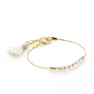 Bracelet perles de verre blanc