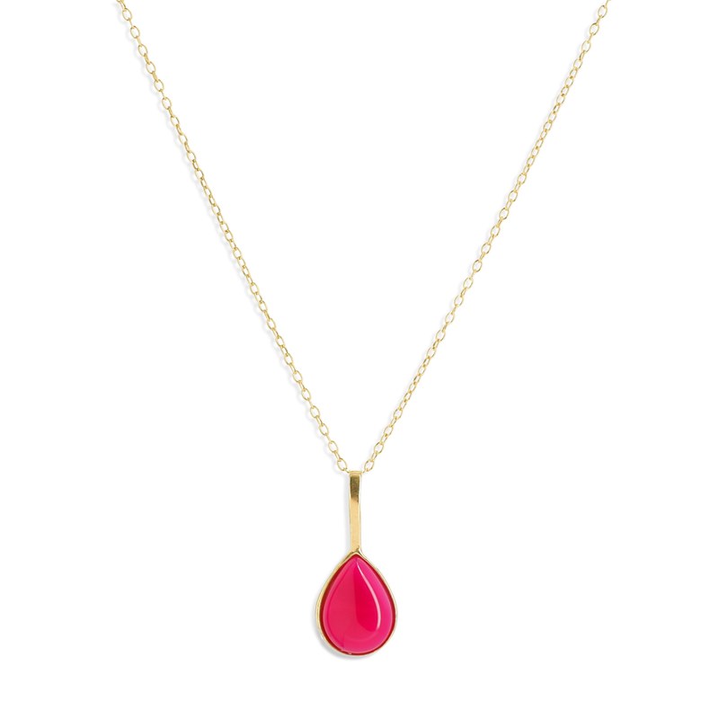Nature & Découvertes - Collier Octobre Agate Fuchsia