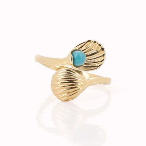 Bague coquillage turquoise
