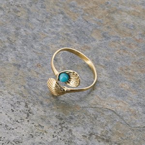 Bague coquillage turquoise