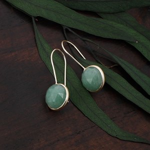 Boucles d'oreilles dorées Calcédoine