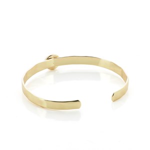 Bracelet jonc doré et quartz rose