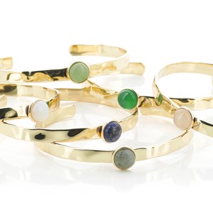 Bracelet doré lapis lazuli - FIDJI – Caroline Najman