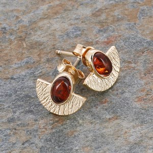 Boucles d'oreilles ambre grenadine