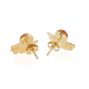 Boucles d'oreilles argent ambre Ginkgo