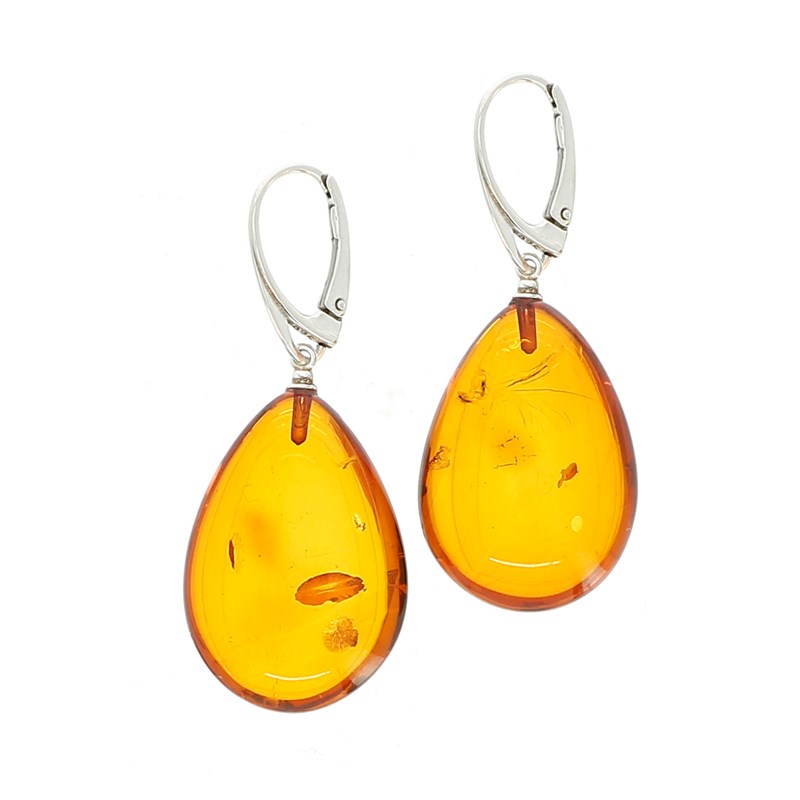 Nature & Découvertes - Boucles d'oreilles argent goutte d'ambre
