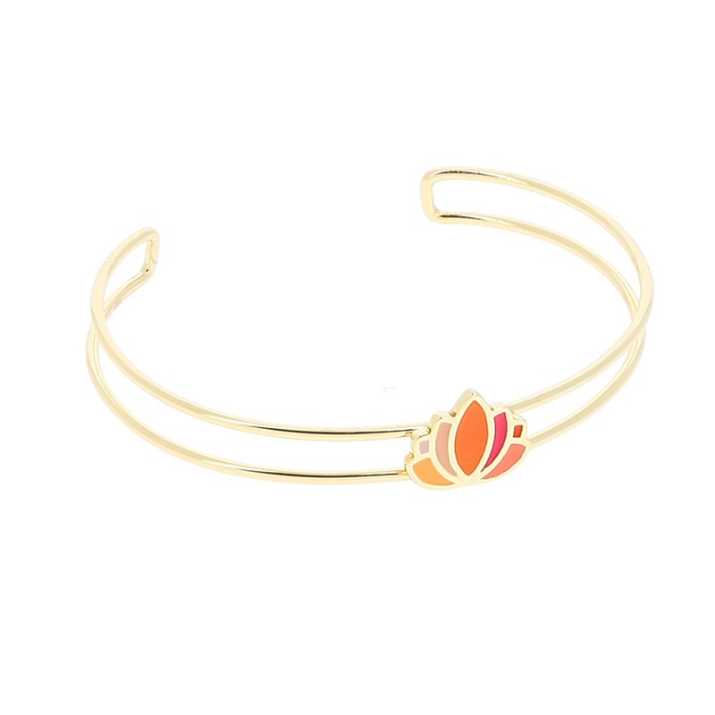 Nature & Découvertes - Bracelet Lotus laiton doré émaillé
