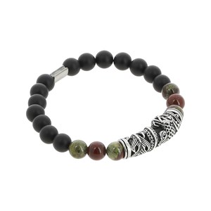 Bracelet homme en pierre et acier L