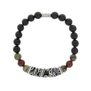 Bracelet homme en pierre et acier L