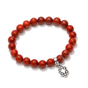 Bracelet perles de jaspe rouge