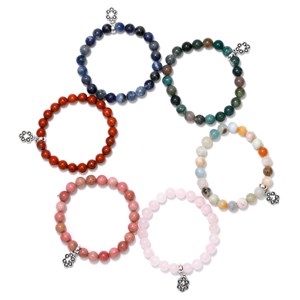 Bracelet perles de quartz rose