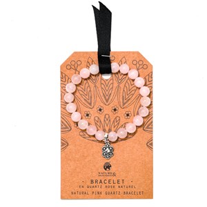 Bracelet perles de quartz rose