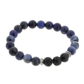 Bracelet Sodalite et pierre de lave