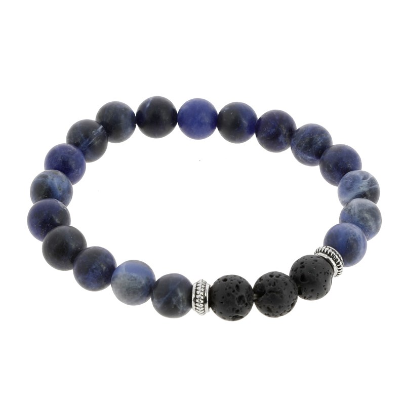Nature & Découvertes - Bracelet Sodalite et pierre de lave