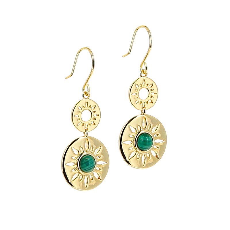 Nature & Découvertes - Boucles d'oreilles Sundala en malachite