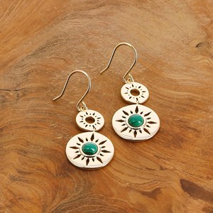 Boucles d'oreilles Sundala en malachite