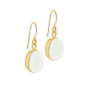 Boucles d'oreilles quartz blanc Druzy