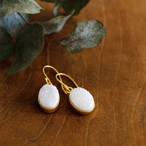 Boucles d'oreilles quartz blanc Druzy
