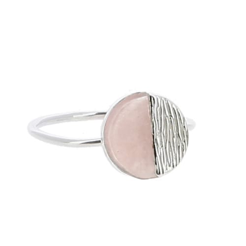 Bague En Argent Avec Quartz Rose - Occasion - Style élégant