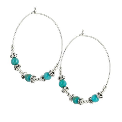 Nature & Découvertes - Créoles Nevada argent turquoise