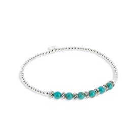 Bracelet Nevada perles argent turquoise
