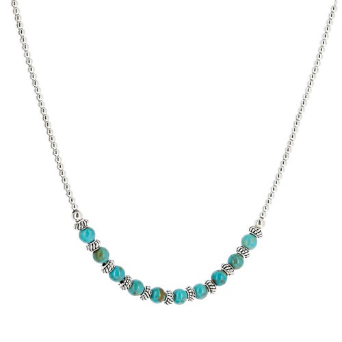 Nature & Découvertes - Collier Nevada argent et turquoise
