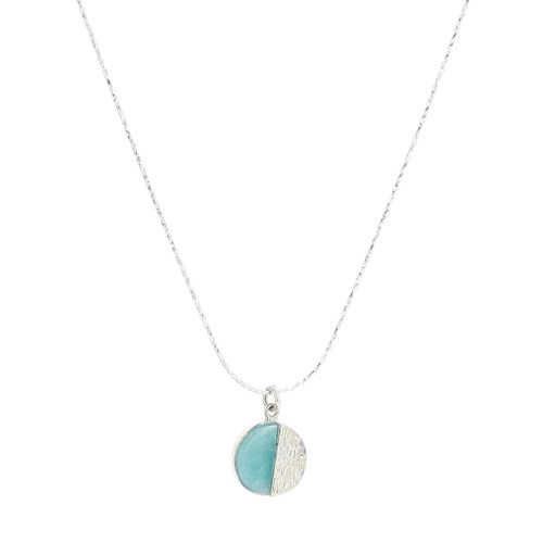 Collier en argent et pendentif amazonite