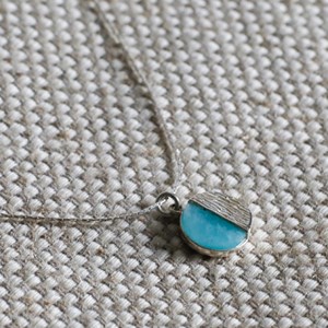 Collier en argent et pendentif amazonite