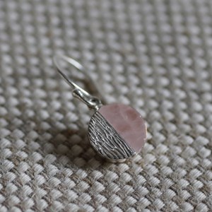 Boucles d'oreilles argent quartz rose