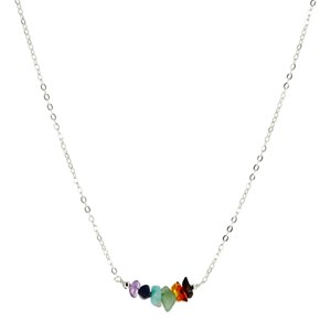 Collier argent 7 chakras