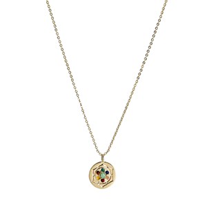 Collier médaille dorée 7 chakras