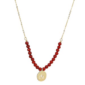 Collier mala lotus en jaspe