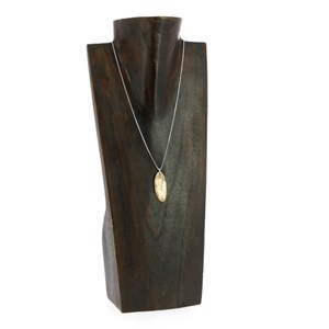 Collier feuille dorée chaine argent