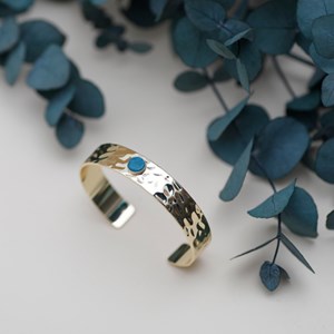 Bracelet jonc doré apatite