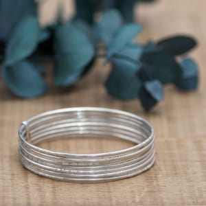 Bracelets Jonc Semainier En Argent Massif - Occasion - Style Argenté