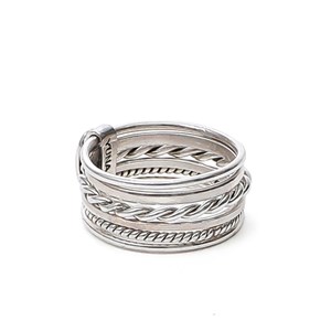 Bague 6 rangs en argent 54