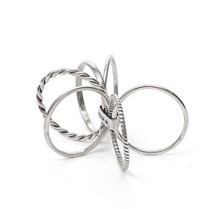 Bague 6 rangs en argent 56