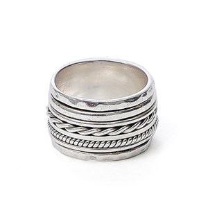 Bague de méditation 6 rangs argent 58