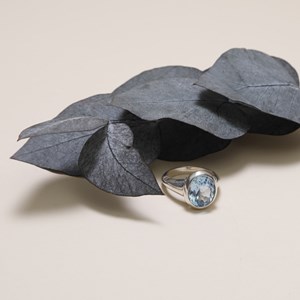 Bague argent et topaze 52