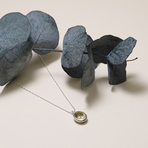 Collier argent quartz jaune
