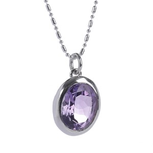 Collier argent et améthyste