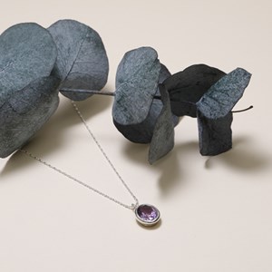 Collier argent et améthyste