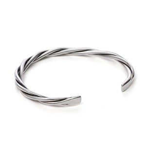 Bracelet jonc torsadé en argent